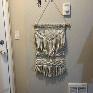 Macrame Cream and Gray Wall Hanging